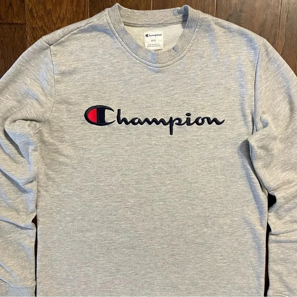 Champion Script Spell Out Pullover Crewneck Sweatshirt - Picture 2 of 8